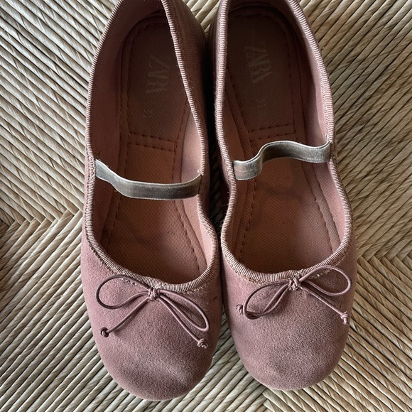 Zara Mauve Ballet Flats with Bow - Picture 1 of 6